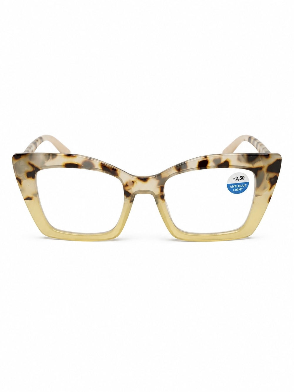 +2.5 Tortoiseshell Cat-Eye Blue Light Reading Glasses